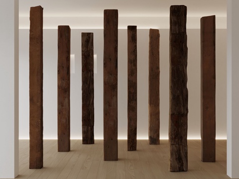 Modern old wooden pillars