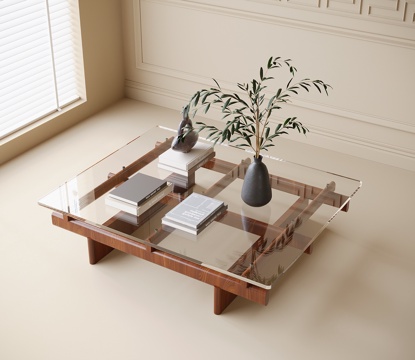 Modern glass coffee table coffee table ornaments