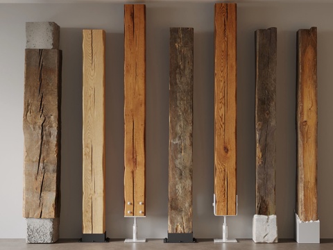 Modern old wooden pillars