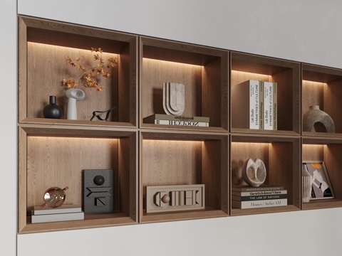 Quiet Bookcase Niches Book Sculpture Ornaments