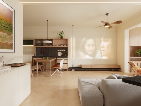 Cream Style Living&Dining Room