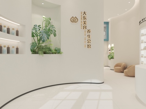 Modern cream beauty salon_beauty salon negotiation area_beauty rest reception area 3D model