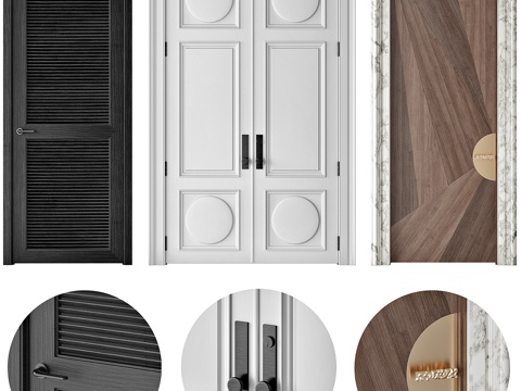 Modern French Wooden Door