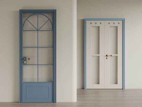 Modern Single Door Memphis Single Door Swing Door Cartoon Door