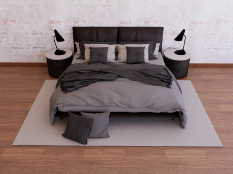 Bed combination Fabric bed Leather bed