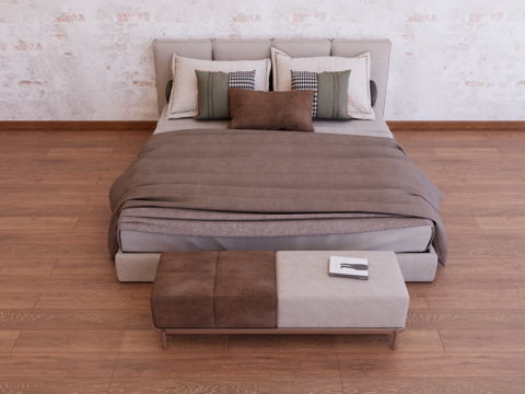 Bed combination Fabric bed Leather bed