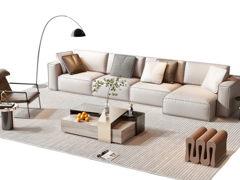 Minotti modern sofa coffee table combination