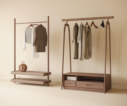 Neo-Chinese Style Floor Hanger Clothes Rack