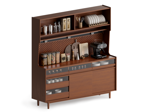 Solid Wood Tea Cabinet Wall Storage High Cabinet DiningRoom Integrated Cabinet Coffee Storage Cabinet Solid Wood Tea Cabinet