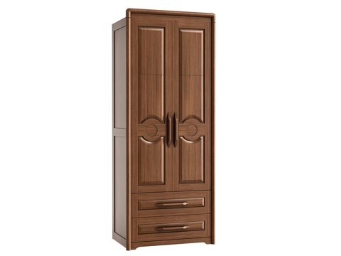 American-style two-door two-drawer wardrobe