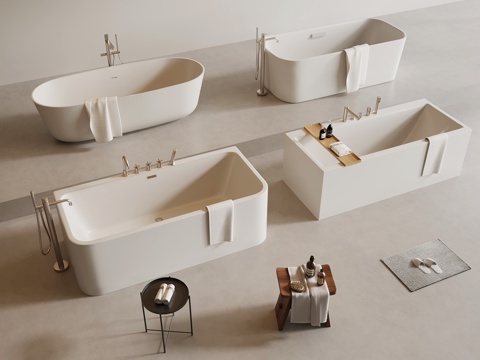 Modern Bathtub Bathroom Small Pieces