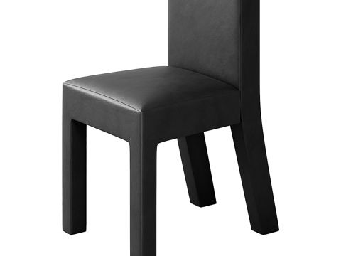 Modern Simple Chair Black Leather Chair Casual Chair Stool