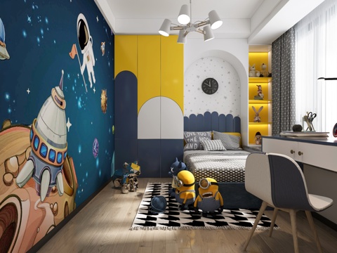 Modern kids Bedroom Boy's Room Son's Room Children's Room Wall Painting