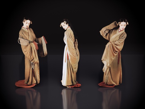 2D costume character classical beauty western han dynasty beauty costume beauty woman hanfu standing posture