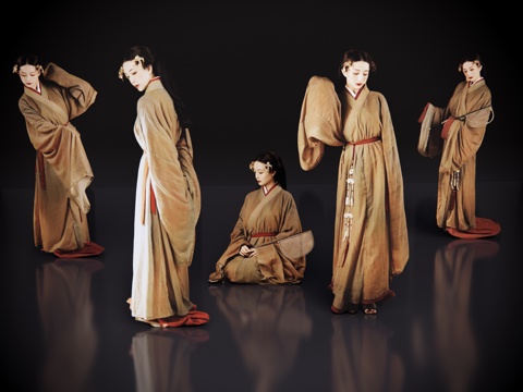 2D costume character classical beauty western han dynasty beauty costume beauty woman hanfu standing posture