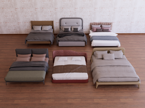 Bed combination Fabric bed Leather bed