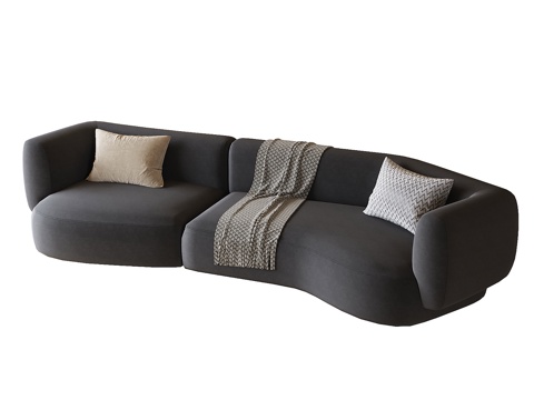 modern double sofa curved sofa