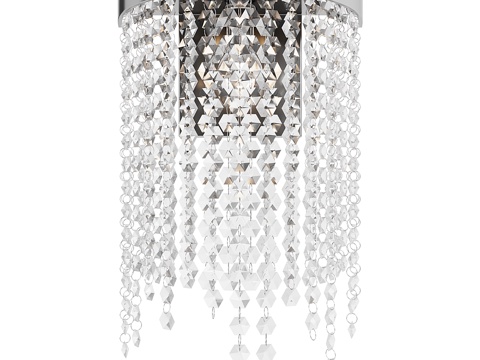 Modern Affordable Luxury Style Cascada Chrome Crystal Wall Lamp