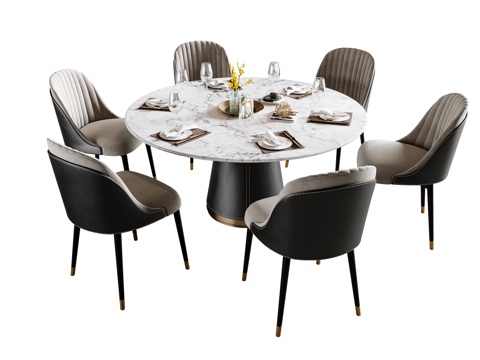 Modern Affordable Luxury Style Dining Table and Chair