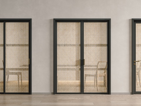 Quiet Wind Rattan Door Rattan sliding door Rattan Single door Antique Rattan sliding door