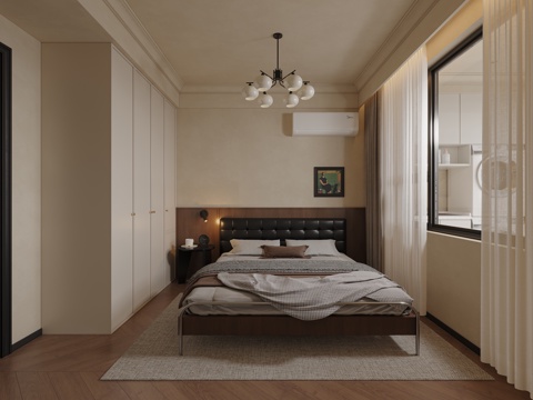 French Mid-century Style Bedroom