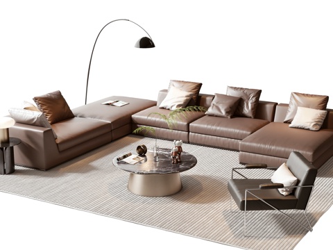 Minotti modern sofa coffee table combination