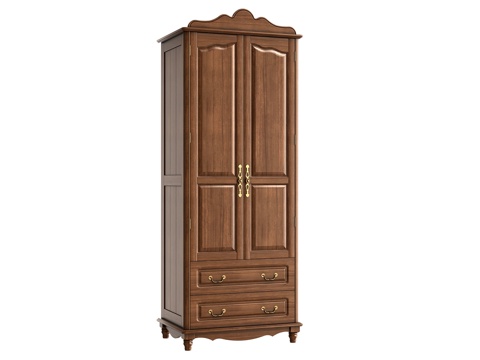 American-style two-door two-drawer wardrobe