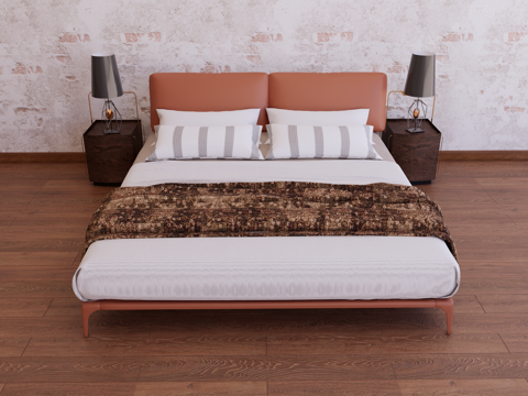 Bed combination Fabric bed Leather bed