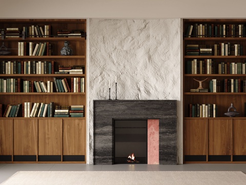 Modern bookcase fireplace decorations book ornaments