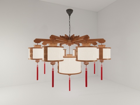 New Chinese round chandelier wood chandelier