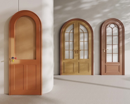 Mid-century Style single door arched door dopamine door