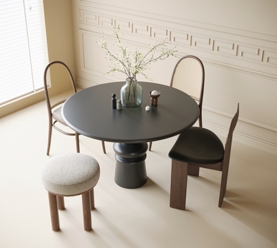 French Dining Table and Chair Combination Dining Chair Round Dining Table