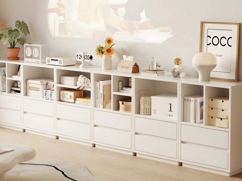 Modern Cream Bookcase Cream Style Low Bookcase White Low Bookcase Cream Nordic Bookcase Books