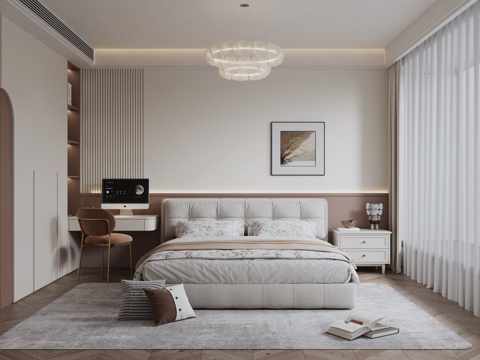 Modern Minimalist Home Bedroom No Master Lamp Bedroom Master Bedroom Second Bedroom Bay Window Bedroom Double Bed