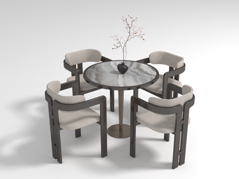 Neo-Chinese Style Negotiation Table and Chair Combination