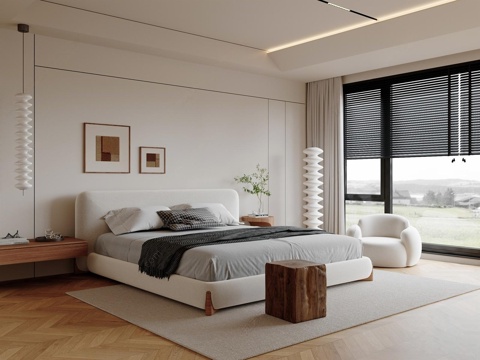 Modern cream home bedroom_second bedroom_master bedroom_no main lamp bedroom_inclined top bedroom