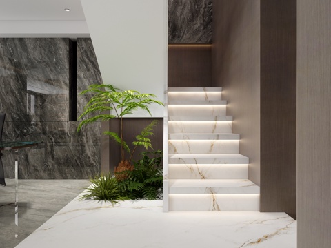 Modern Staircase Landscaping Setches