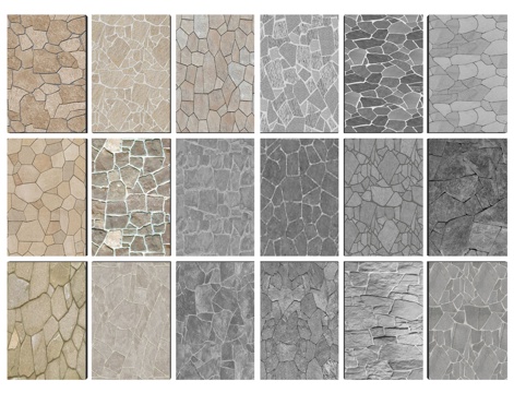 2D Crushed Paving Ice Crack Crushed Cultural Stone Floor Tile Country Slate Paving Paving Stone