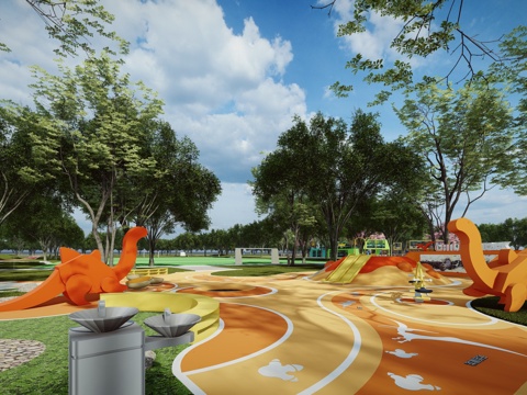 Modern Municipal Sports Park Street Citizen Fitness Square Landscape Street Pocket Landscape Belt Park