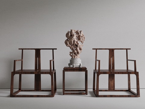 Chinese Style Solid Wood Chair Sculpture