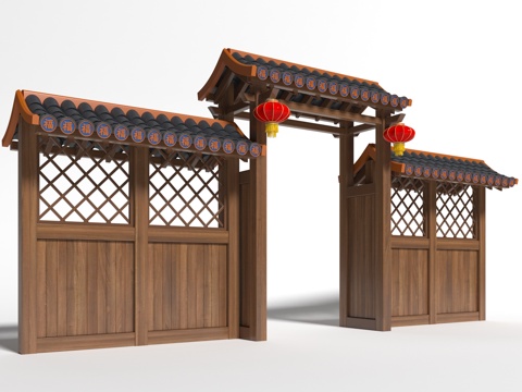 Chinese style courtyard door