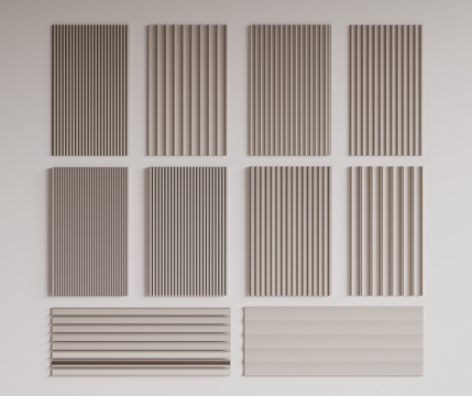 Modern Great Wall Board Grille Board Panel Wood veneer Line Wall Wave Board Wall Decoration