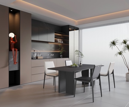 Modern Italian DiningRoom Dining Table and Chair Italian Wine Cabinet