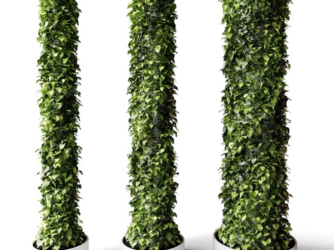 Modern Green Plant Wall Green Plant Decorative Column Landscape Green Plant Column Rattan Creeper Wall Creeper