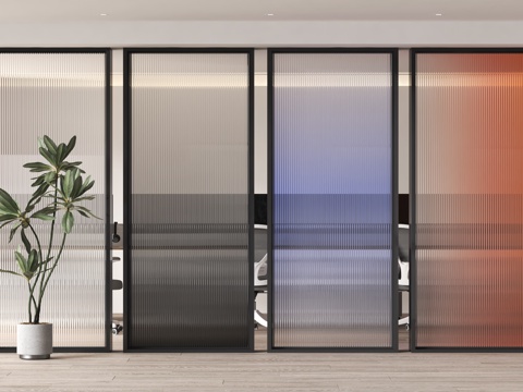 Modern office gradient glass partition