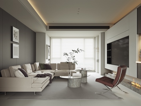 modern black and white gray living room