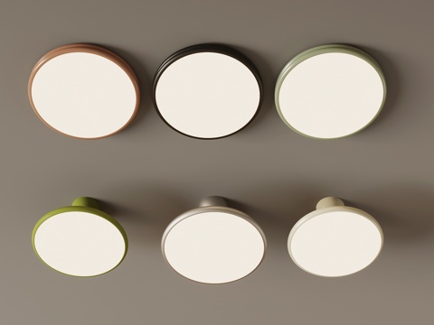 Modern cream ceiling lamp_Bauhaus ceiling lamp_dopamine ceiling lamp_flat ceiling lamp_round