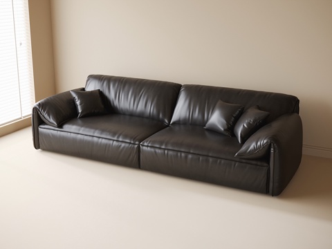 Modern Double Sofa Leather Sofa Elephant Ear Sofa