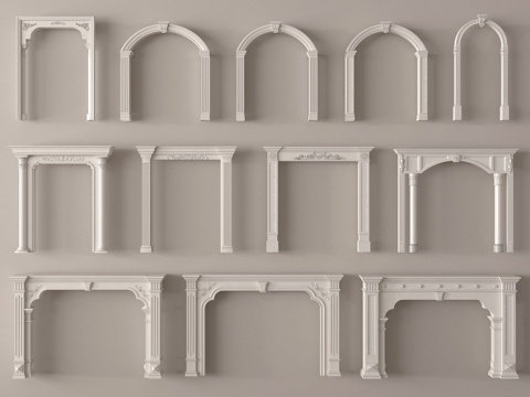 European style door frame window frame pass door window cover frame arch