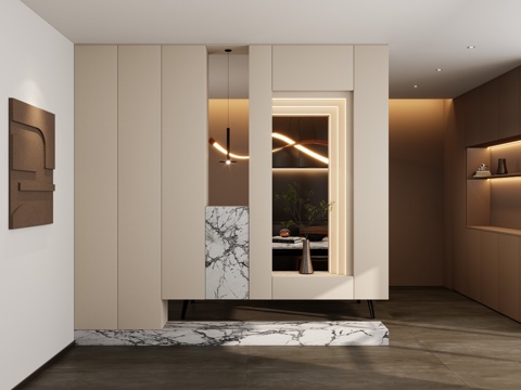 Italian Affordable Luxury Style Style Scarpa Stacked Transparent End View Cabinet Entrance Partition Entrance